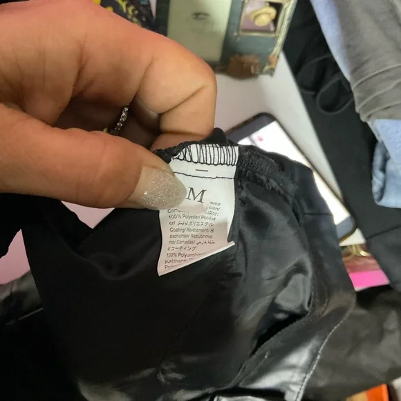 Faux Leather Wide Leg Cargo Pants - Picture 2 of 4